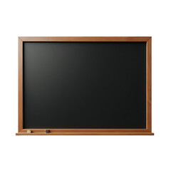 Empty wooden framed chalkboard isolated on transparent background