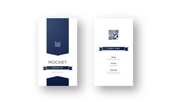 Stylish Vertical Business Card Template with QR Code and Clean Layout