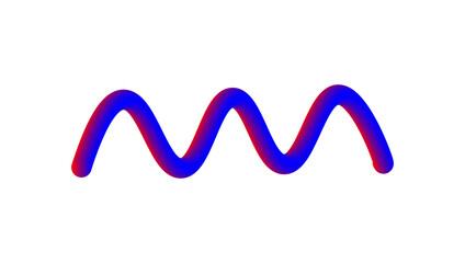Neon Wave Line with Smooth Gradient Red and Blue Colors – Modern Digital Light Effect Illustration