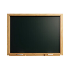 Empty wooden framed blackboard isolated on transparent background