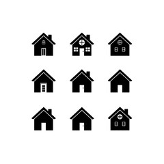 Home and Factory Icon Set | Minimal Vector Design for Industry, Real Estate, and Construction
