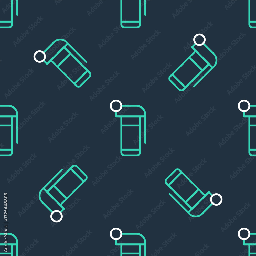 Poster line hand grenade icon isolated seamless pattern on black background. bomb explosion. vector