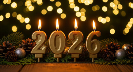 2026 New Year Celebration with Candles