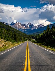 Fototapeta premium Mountain road stretching into distance