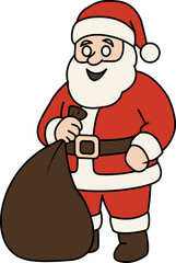 Santa Claus With Christmas Gift Bag