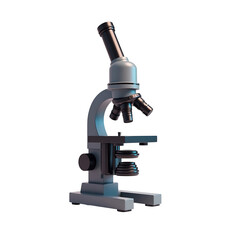Modern laboratory microscope isolated on transparent background