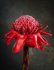 Vibrant red flower close-up