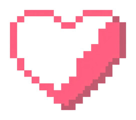 Fototapeta premium PNG Pixel heart line icon pixelated symbol retro.
