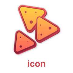 Gold Nachos icon isolated on white background. Tortilla chips or nachos tortillas. Traditional mexican fast food. Vector