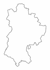 Bedfordshire county outline map