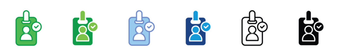 Identity Verification Icon Set &ndash; Authentication, Security, Access, Approval, Badge, Checkmark