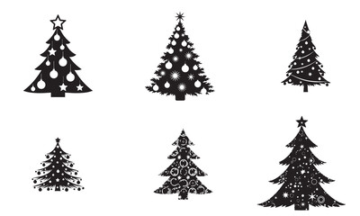 Obraz premium Silhouettes of Christmas Trees