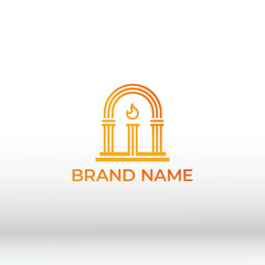 Elegant Flame and Pillars Logo for a Brand