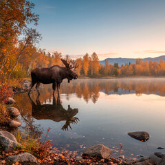 moose on the river
