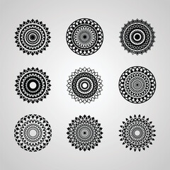 Set of Mandala Design Vector Png