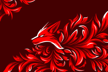 Background, vinyl sticker design concept. Geometric line fox background car design, background, decal