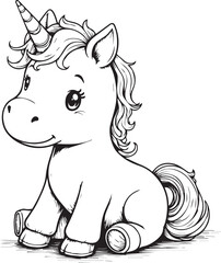 Enchanting Unicorn: A whimsical illustration of a charming unicorn, exuding grace, magic, and wonder, with its elegant horn. 