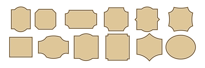 collection of decorative frames. vintage ornament frame set. vintage retro shape design element