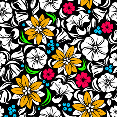 seamless pattern with flowers, printable clothing design illustration