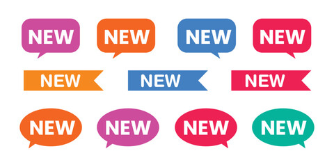 Vector art of colorful new tag label for promotion. new badge tag sticker. vector illustration 