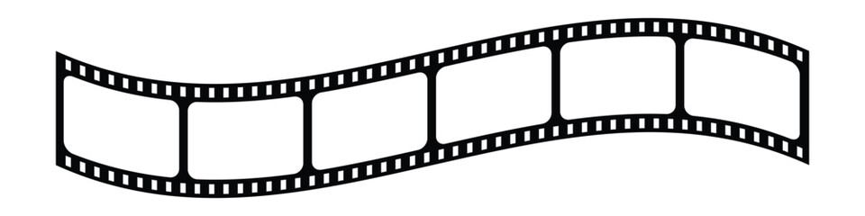 Vector art of curved film strip with blank frames