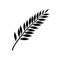 Fototapeta premium A stylized black icon of a wheat sprig is presented, signifying harvest, abundance, and growth, making it suitable for themes related to agriculture, food, and environmental awareness