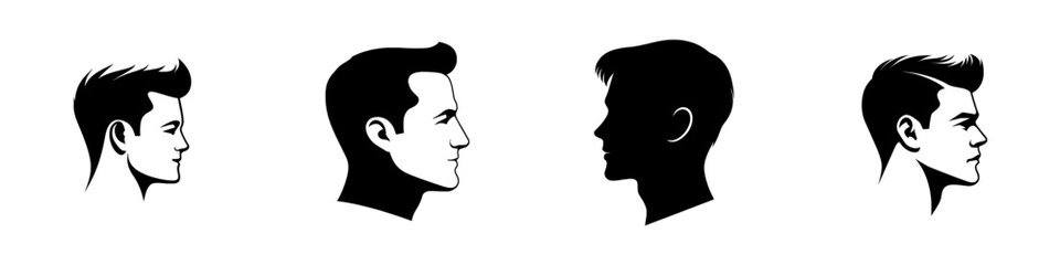 The Profile Silhouette represents anonymity, privacy, or the unknown through a simple yet powerful image of a man's head in profile, suitable for various applications