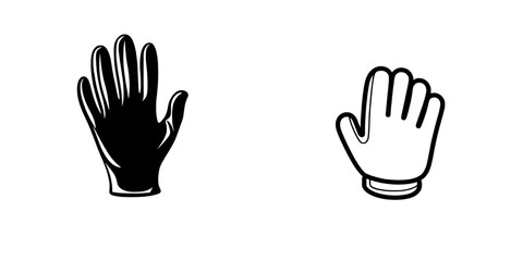 Obraz premium A gloved hand's simple yet powerful silhouette is the essence of the Protective Hand, conveying safety, cleanliness, and protection