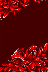 Background, vinyl sticker design concept. Geometric line fox background car design, background, decal