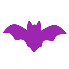 Flying Purple Bat Silhouette Icon