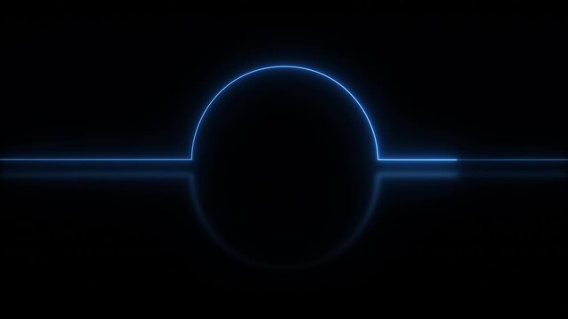 neon Line circle for logo title graph HUD glowing loop technological