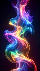 Abstract Holographic Smoke Flow Wallpaper