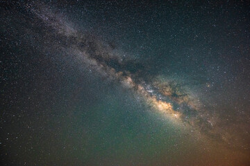 The midnight Milky Way starry sky at Queya Mountain in Heyuan, Guangdong