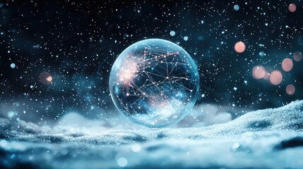 Transparent sphere network snow