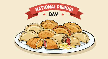 Vector illustration national pierogi day