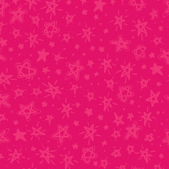 Hand drawn stars doodle seamless pattern. Hand drawn ink illustration. Simple background with stars for decoration.
