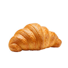 Golden Croissant, isolated on transparent background