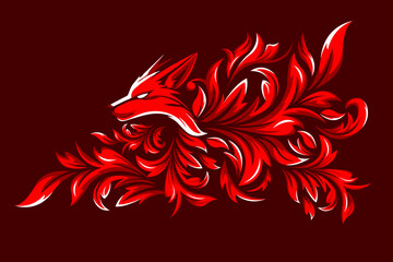 Background, vinyl sticker design concept. Geometric line fox background car design, background, decal