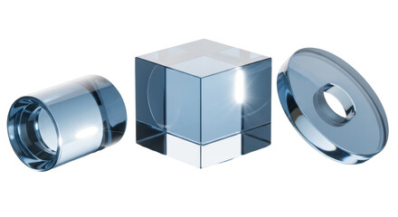 Isolated Glass Geometric Shapes