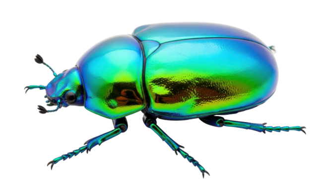 Isolated Green Scarab Beetle