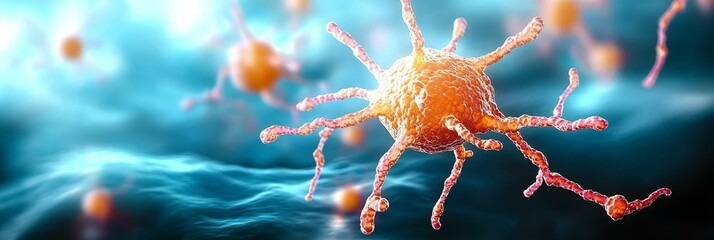 Cellular World Illustration Abnormal Mutation, Disease, and Innovative Healthcare Concepts