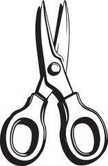 Scissors Silhouette: A close-up silhouette of open scissors, a versatile tool, rendered with a clean, minimalist aesthetic. It's design conveys utility and sharpness.
