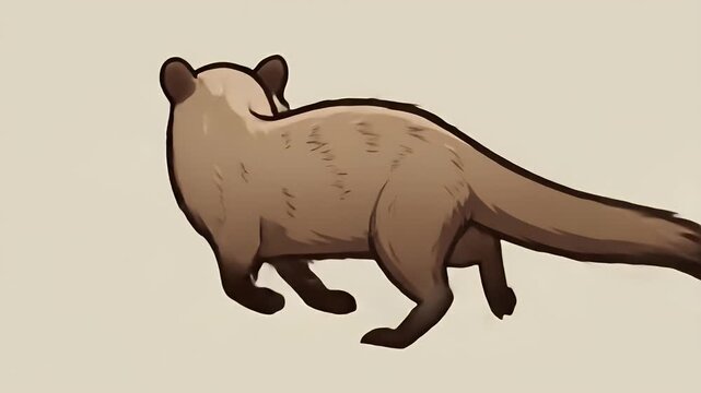 Brown Mongoose Illustration: A Detailed Drawing of a Mongoose