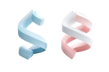 Abstract Twisted Letters S in Pastel Colors