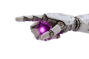Advanced Robotic Arm Pointing With Violet Energy Core