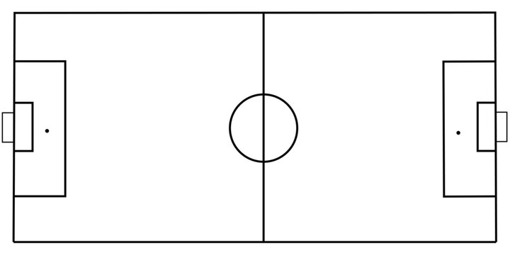 Football fields top view. Soccer grass fields with chalk lines. Green grass field background. Vector Football - Soccer Field. Scheme and marking of the football field, soccer field.