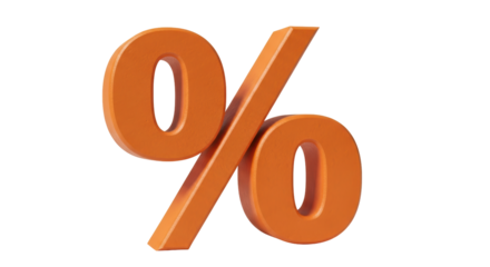 Isolated Orange Percent Sign