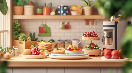 Cozy Kitchen Still Life Fresh Food and Bright D&eacute;cor for Healthy Living
