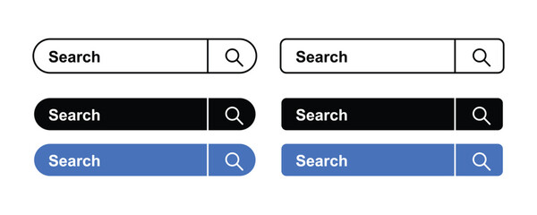 Vector art of search bar vector set for web design