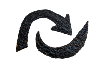 Dark Grey Recycle Arrows on Transparent Background